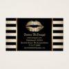 Makeup Lip Product Distributor Modern Gold Lips Business Card