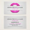 Makeup artist cool pink lips gray texture modern business card