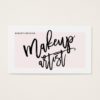 Makeup artist typography modern blush pink business card