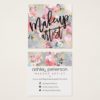 Makeup typography modern floral watercolor square business card