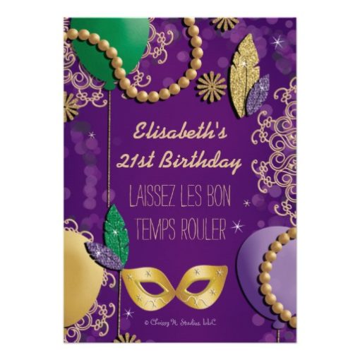 Mardi Gras Mask Birthday Card - Image 2