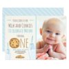 Milk and Cookies Party invitation Boy Birthday