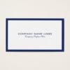 Minimalistic Navy-Blue Border On White Business Card