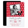 Minnie Mouse | Red & White Dots Photo Birthday Card