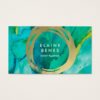 Modern Art Turquoise Gold Business card