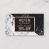 Modern Black White Marble Refer a Friend Referral