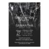 Modern Black and White Marble Graduation Party Card