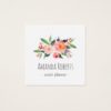 Modern Classy Watercolor Floral Personalized Square Business Card