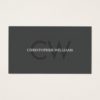 Modern Elegant Texture Grey Monogram Consultant Business Card