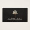 Modern Faux Gold Leaf Tree Nature Business Card