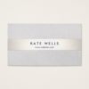 Modern Grey and Faux Silver Stripe Business Card