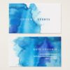 Modern Ocean Beachy Blue Watercolor Business Cards