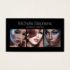 Modern Photo Trio for Makeup Artists Black Business Card