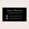 Modern Plain Black Social Media Websites Business Card