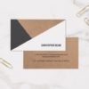 Modern Printed Kraft Paper Grey White Geometric Business Card