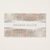 Modern Stylish Stripes Silver Sequin Business Card