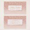 Modern faux rose gold glitter blush ombre makeup business card