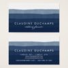 Modern navy blue elegant watercolor ombre striped business card