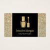Nail Technician Modern Gold Glitter Polish Bottle Business Card