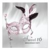 Pink Black White Sweet 16 Masquerade Party Card