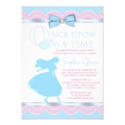 Pink Blue Cinderella Birthday Party Invitation