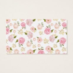 Pink Watercolor Flowers Please Bring a Book Card - Image 2
