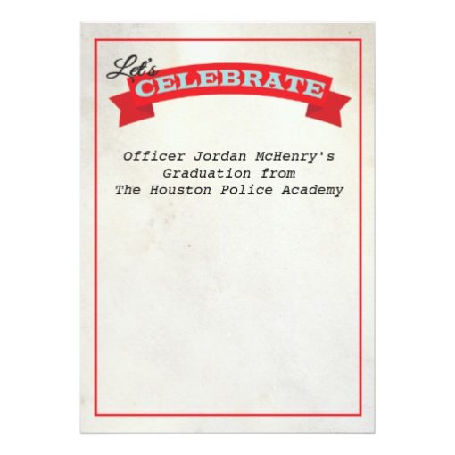 Police Academy Graduation Citation Invitation - Image 2