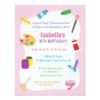 Polka Dots Arts and Crafts Kids Birthday Party Card