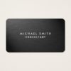Professional Elegant Modern Black Plain Metal Business Card