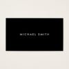 Professional Elegant Modern Black Plain Simple Business Card
