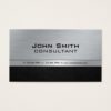 Professional Elegant Modern Black Silver Metal Business Card
