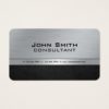 Professional Elegant Modern Black Silver Metal Business Card