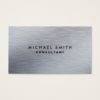 Professional Elegant Silver Metal Modern Plain Business Card