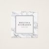 Professional Luxe White Marble Square Business Card
