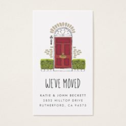Red Door Moving Announcement Insert Cards