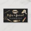 Referral Card | Modern Black & Gold Beauty Salon
