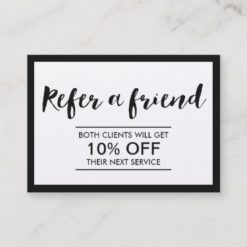 Referral Card | Modern Black & White Simple Frame