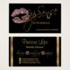 Rose Glitter and Gold Lips Business Card