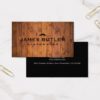 Rustic Barber Shop Wood Business Card
