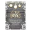 Rustic Mason Jar Lights Wood and Lace I Do BBQ Card