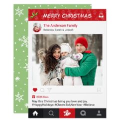 Send Christmas Wishes with Instagram Frame Photo Card