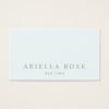Simple Elegant Light Aqua Blue Professional Business Card