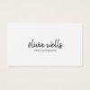 Simple White  Handwritten Script Calligraphy Business Card