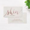 Skincare Salon Spa Esthetician Rose Gold Script Business Card