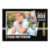 Sporty 3 Photo Graduation Announcement Black Gold