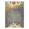 Sunflower Rustic String Lights Graduation Party Card