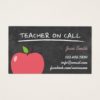 Teacher on Call Cute Apple Chalkboard Business Card