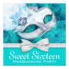 Teal Blue Masquerade Party Card