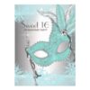 Teal Blue Snowflake Sweet 16 Masquerade Party Card