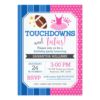 Touchdowns and Tutus Pink Blue Birthday Invitation